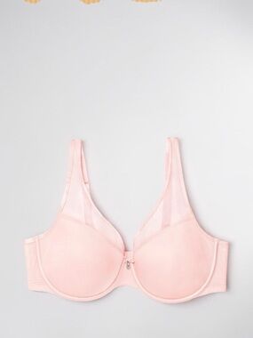 Curvy Couture 1310 Sexy Sheer Mesh Push Up  Plunge T Shirt Bra Sz 40H Rose NWT